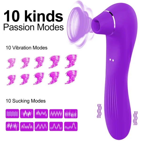 Female Sucking Vibrator Clitoris Stimulator G Spot Dildo Nipple Oral Blowjob Vacuum Clit Sucker Adult Sex Toys for Women - Image 5