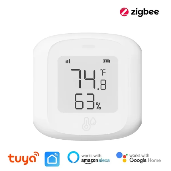 Smart WiFi/Zigbee Temperature and Humidity Sensor Indoor Hygrometer Thermometer with LCD Display Support Alexa Google Home - Image 4
