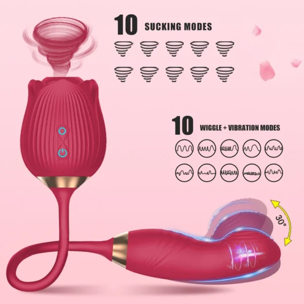 Rose-Sucking Vibrator for Women Swing Dildo Clit Sucker Nipple Clitoris Stimulation Vibrators Female Sex Toys for Adults - Image 2