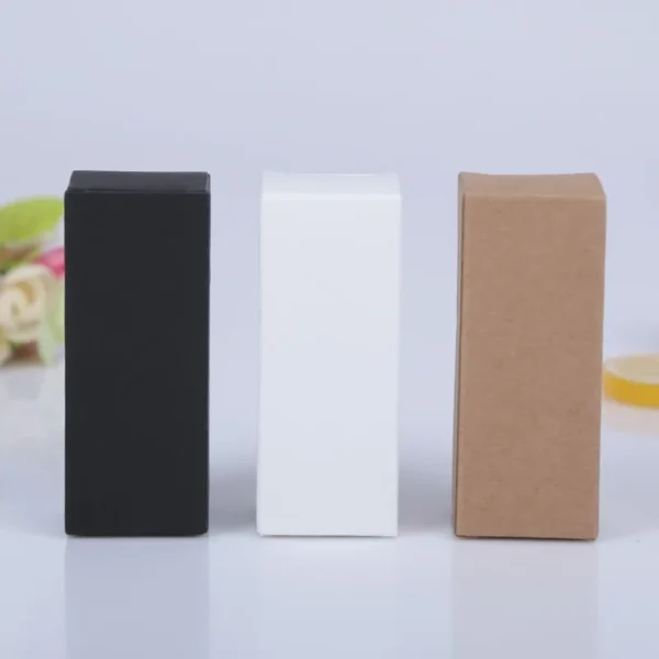 Get 50pcs White Black Kraft Paper Tube Cardboard Boxes Essential oil bottle packaging box Blank Cosmetic Storage Box - Image 2