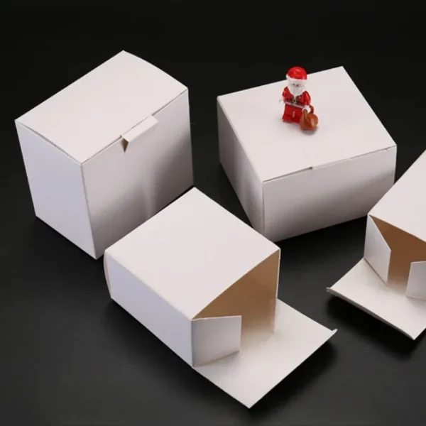 Get 50pcs White Packaging Box Small Carton Box White Card Carton Flat-style Gift Packaging Box 2cm width - Image 4