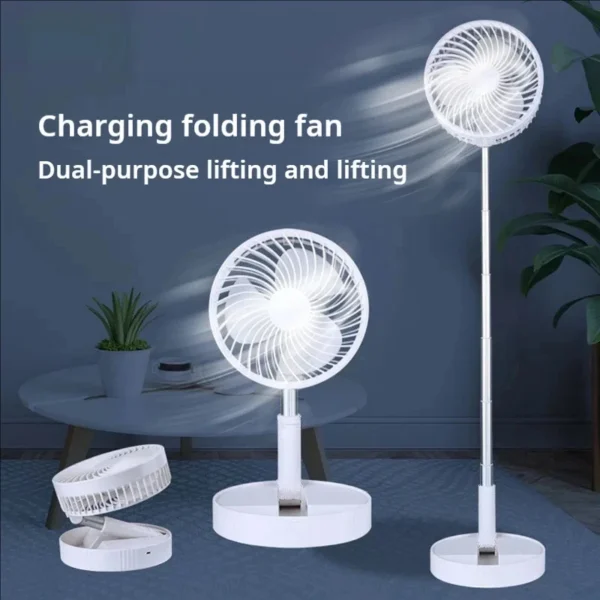 Retractable Fan USB Charging Folding Portable Mini Electric Fan Dormitory Outdoor Cooling Appliances Adjustable Home Fans - Image 2