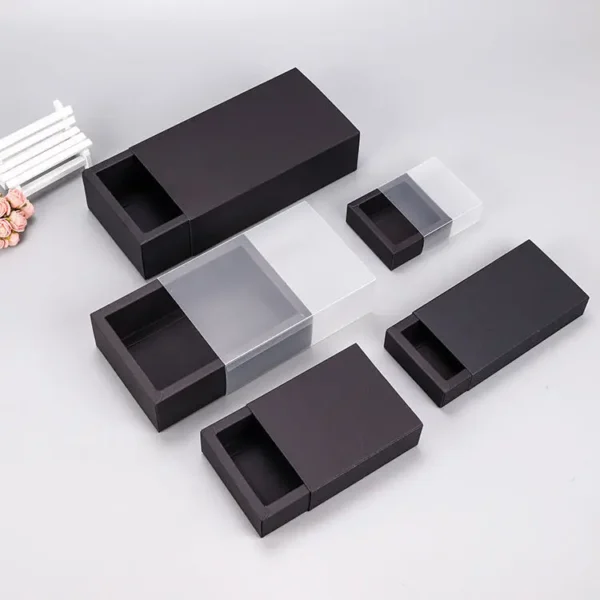 Get 10Pcs Good Kraft Paper Gift Packing Box Wedding Party Cookie Candy Cake Boxes With Clear PVC Window Delicate Drawer Display - Image 6