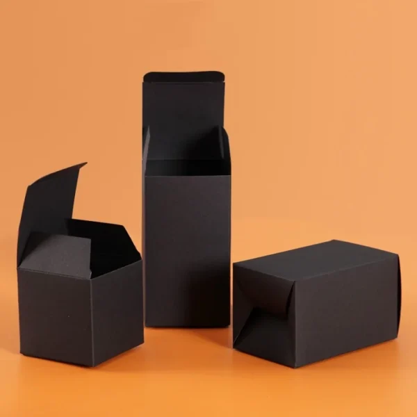 Get 50pcs Wedding Gift Box Black Paper Box for Packaging Kraft White Packing Cardboard Box for DIY Handmade Soap - Image 2