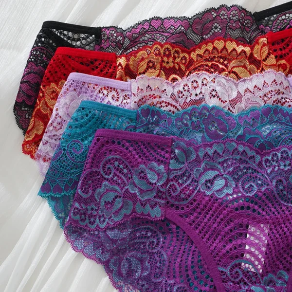 5pcs/pack Embroidery Floral Sexy Women Panties Breathable Comfort Sexy Lingerie Elegant Lady Briefs Multi Color Female Underwear - Image 5