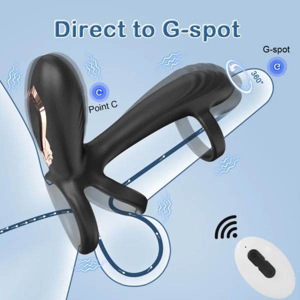 Remote Control Dual Penis Ring Vibrator for Men Delay Time Prostate Massager Cock Rings Twisting Vibrating Sex Toy for Men - Image 7