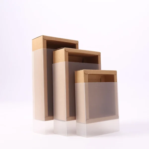 Get 10Pcs Good Kraft Paper Gift Packing Box Wedding Party Cookie Candy Cake Boxes With Clear PVC Window Delicate Drawer Display - Image 4