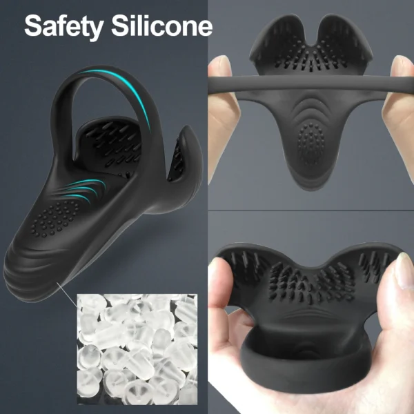 Male Testicle Massager Vibrator Cock Ring Scrotum Perineum Stimulator Remote Control Sex Toys for Men Vibrating Cockring - Image 4