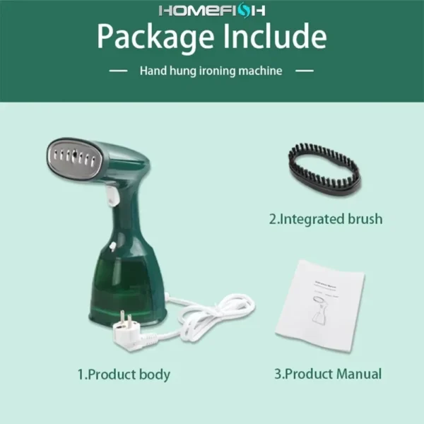 Garment Steamers 280ml Handheld Fabric Steamer 7 Holes 20 Seconds Fast-Heat 1500W Garment Steamer for Home Travelling Portable - Image 4