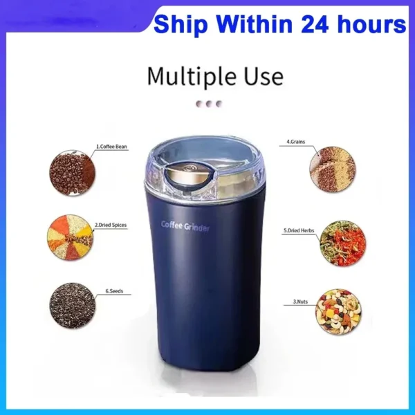 2025 New Small Electric Grinding Machine Grain Grinder Coffee Grinder Stainless Steel Nuts Beans Grains Mill Herbs for kitchen - Image 2