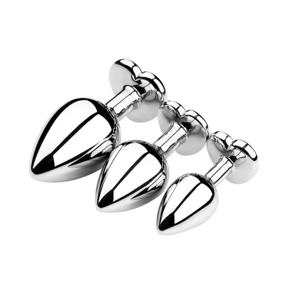 Stainless Steel Anal Plug Heart Shape 3 Sizes Crystal Anal Plug Removable Butt Plug Stimulator Anal Sex Toys Prostate Massager - Image 5