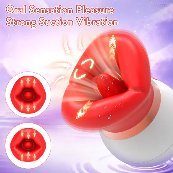 Sucking Vibrator for Women with Tongue Licking Clit Sucker Oral Nipple Clitoris Stimulator Sex Toys for Women Masturbation - Image 3