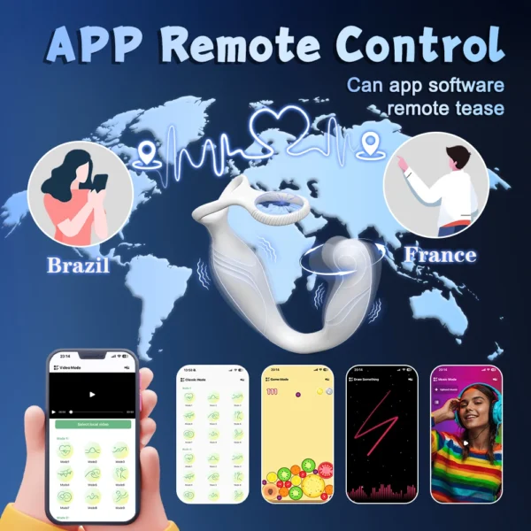 App Control Vibrator for Men Prostate Massager Dual Penis Ring Cock Rings Anal Vibrating Butt Plug Anal Sex Toy for Men - Image 3