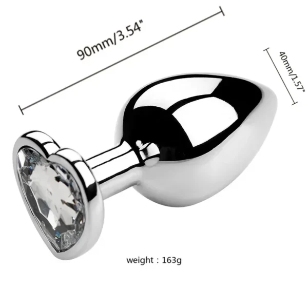 Stainless Steel Anal Plug Heart Shape 3 Sizes Crystal Anal Plug Removable Butt Plug Stimulator Anal Sex Toys Prostate Massager - Image 6
