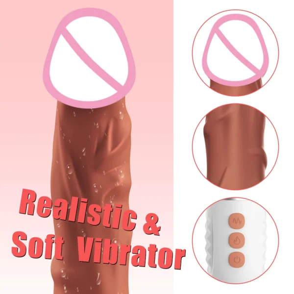 Real Simulation Dildo Vibrator for Women G Spot Vibrating Female Vaginal Stimulator Heating Adult Goods Sex Toys for Women - Image 2
