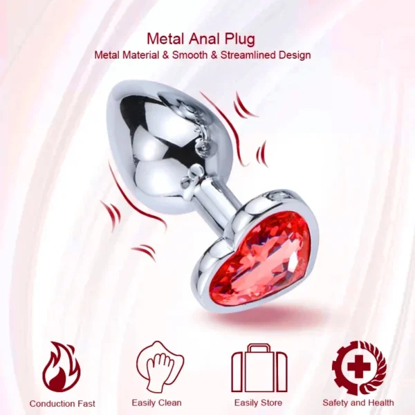 3 Size/set Metal Anal Plug for Women Men Couples Butt Plug Butt Toy Adult Game Masturbator Anal S/M/L Diamond Sex Toy for Adult - Image 2