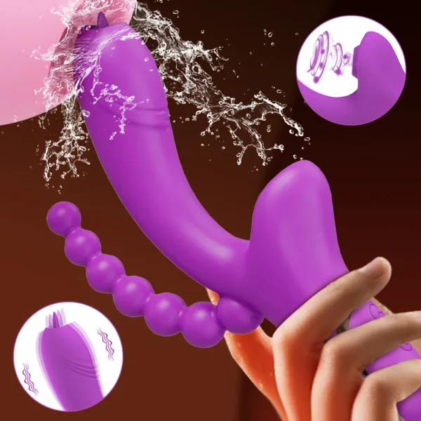 3 in 1 Clit Sucker Dildo Vibrator for Women Clitoris G Spot Tongue Licking Vacuum Stimulator Adult Goods for Female Sex Toys - Image 1