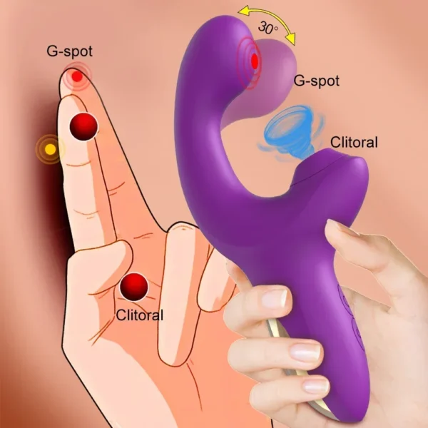 Powerful Sucking Dildo Vibrator for Women Female Clit Sucker Vacuum Clitoris Stimulator Finger Wiggling Vibrator Adult Sex Toy - Image 1