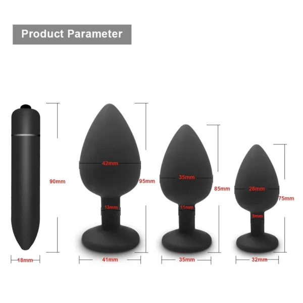 Anal Toy Soft Silicone Anal Plug Mini Bullet Vibrator Butt Plug Men Women Gay Couples Anal Prostate Stimulator Sex Toy for Adult - Image 3