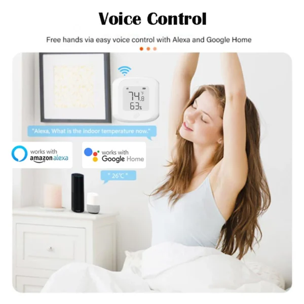 Smart WiFi/Zigbee Temperature and Humidity Sensor Indoor Hygrometer Thermometer with LCD Display Support Alexa Google Home - Image 6