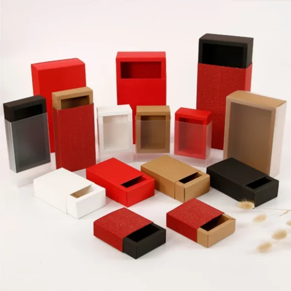 Get 10Pcs Good Kraft Paper Gift Packing Box Wedding Party Cookie Candy Cake Boxes With Clear PVC Window Delicate Drawer Display - Image 3