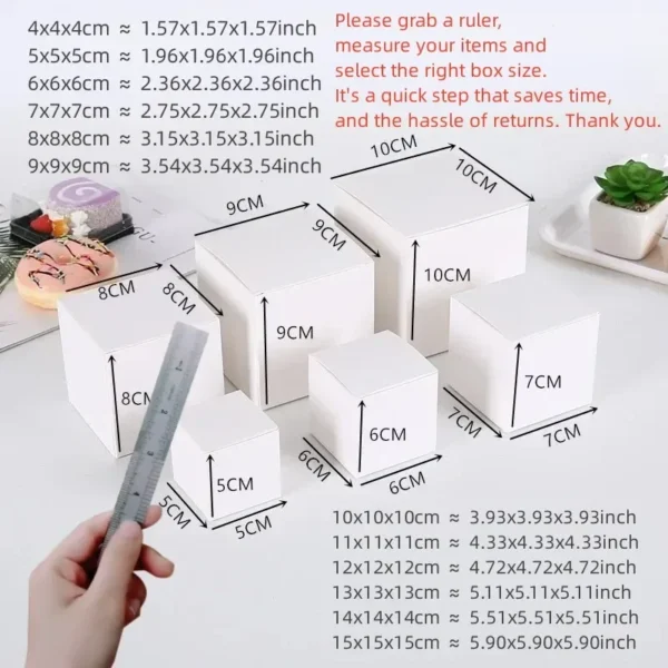 Get 20/50pcs Square Folding Kraft Paper Box Black White cardboard Box for Packaging Candle Gift Box For wedding Party favor candy - Image 4