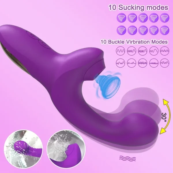 Powerful Sucking Dildo Vibrator for Women Female Clit Sucker Vacuum Clitoris Stimulator Finger Wiggling Vibrator Adult Sex Toy - Image 4