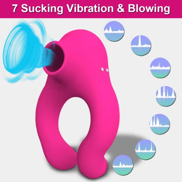 Penis Cock Ring Vibrator for Men Delay Ejaculation Stimulator Clit Sucker Dick Enlarger Ring Sex Toy for Men Couples Adult Goods - Image 6