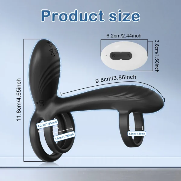 Remote Control Dual Penis Ring Vibrator for Men Delay Time Prostate Massager Cock Rings Twisting Vibrating Sex Toy for Men - Image 6
