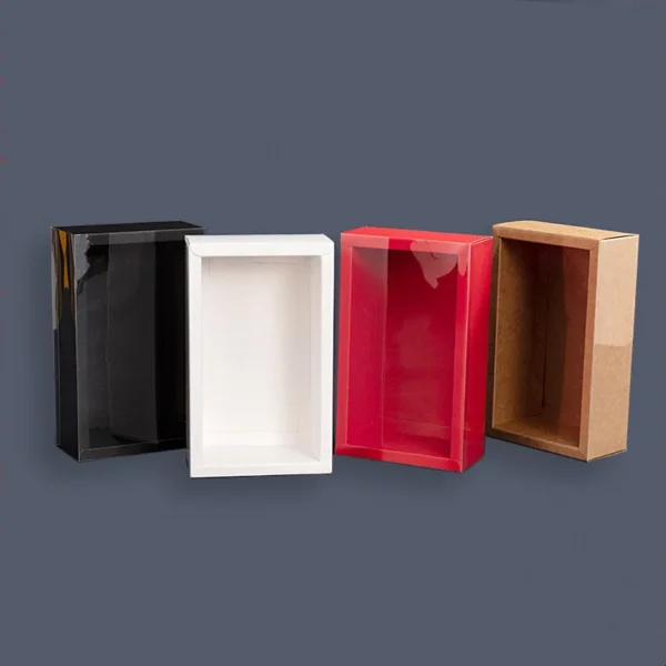 Get 10Pcs Kraft Gift Box With Clear PVC Window Cookie Cake Candy Party Wedding Packaging Cardboard Delicate Drawer Display Gift Box - Image 2