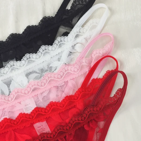 5pcs/pack Low Rise Sexy Lace Women G-string Solid Elegant Floral Panties Sexy Lingerie Comfortable Lady Thongs New Underwear - Image 5