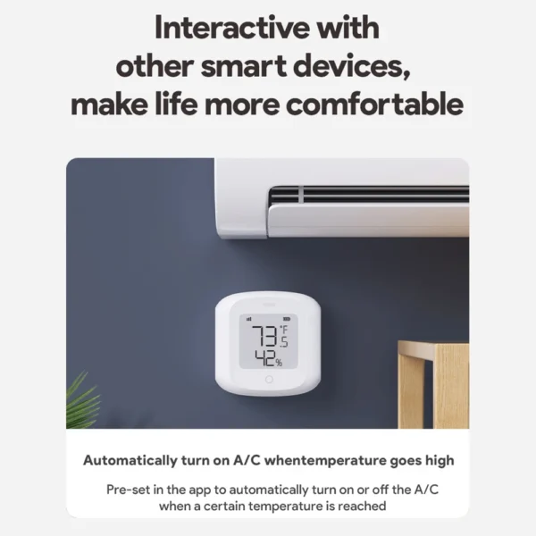 Smart WiFi/Zigbee Temperature and Humidity Sensor Indoor Hygrometer Thermometer with LCD Display Support Alexa Google Home - Image 5