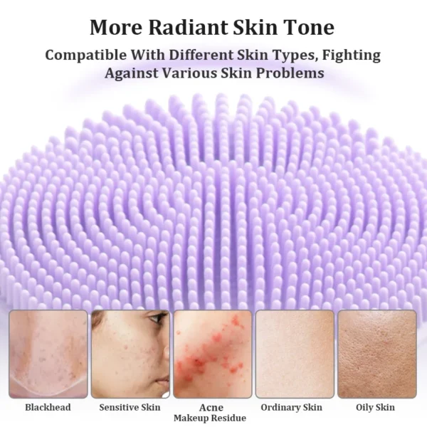 Sonic Waterproof Facial Cleansing Brush for Men & Women Rechargeable Exfoliating Electric Face Scrubber Cleanser Brush - Image 4