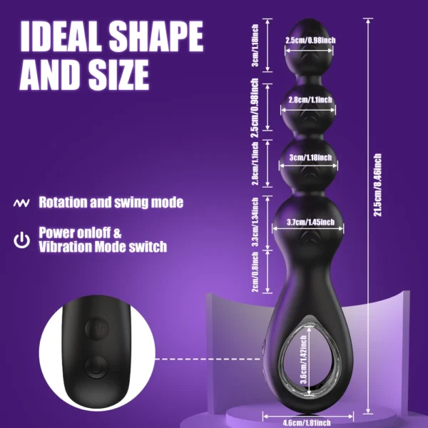 360° Rotating Anal Vibrator for Men Prostate Massager Butt Plug Anal Balls Adult Male Gay Masturbator Toy Sex Toys for Adult - Image 4