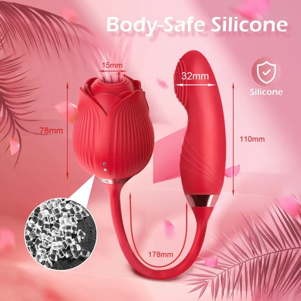 Rose-Sucking Vibrator for Women Swing Dildo Clit Sucker Nipple Clitoris Stimulation Vibrators Female Sex Toys for Adults - Image 4