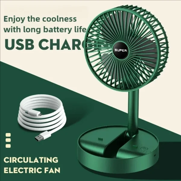 Retractable Fan USB Charging Folding Portable Mini Electric Fan Dormitory Outdoor Cooling Appliances Adjustable Home Fans - Image 4