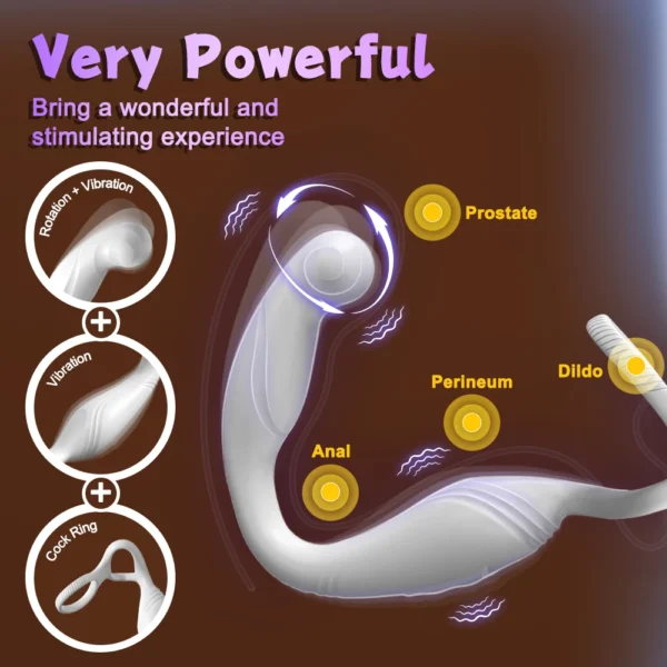 App Control Vibrator for Men Prostate Massager Dual Penis Ring Cock Rings Anal Vibrating Butt Plug Anal Sex Toy for Men - Image 6
