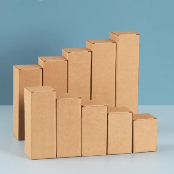 Get 20pcs Empty hard Paper Packaging Box Rectangular Corrugated Box Outer Packaging Universal Cardboard Paper Carton Box - Image 3