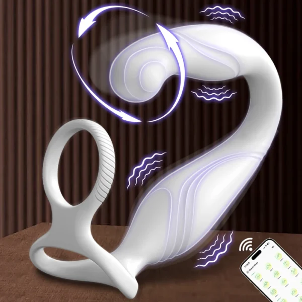 App Control Vibrator for Men Prostate Massager Dual Penis Ring Cock Rings Anal Vibrating Butt Plug Anal Sex Toy for Men - Image 1