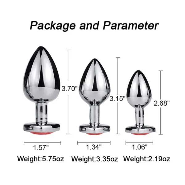 3 Size/set Metal Anal Plug for Women Men Couples Butt Plug Butt Toy Adult Game Masturbator Anal S/M/L Diamond Sex Toy for Adult - Image 4