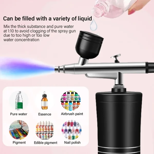 Airbrush with Compressor Airbrush Painting Mini Spray Gun for Painting Wireless Electric Paint Gun Airbrush Kit with Compressor - Image 4