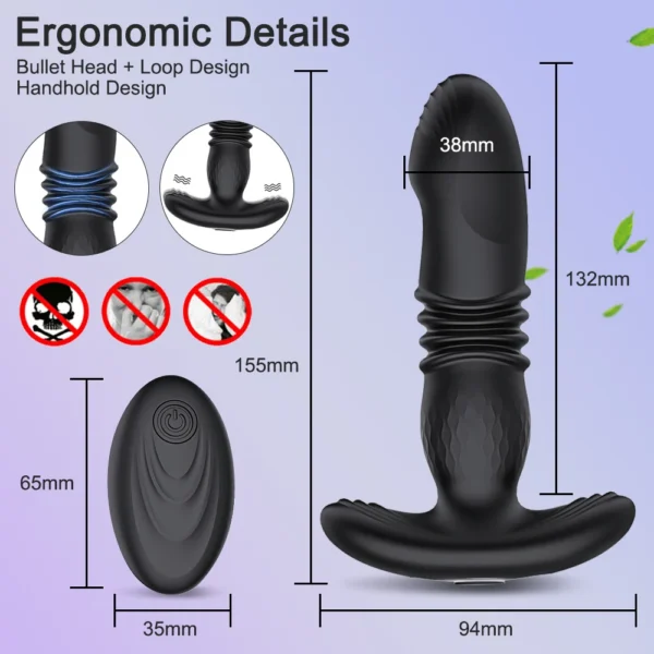 APP Control Vibrator Telescopic Vibrating Anal Plug Remote Control Sex Toy for Adult Anal Dildo Male Prostate Massager Anal Plug - Image 4