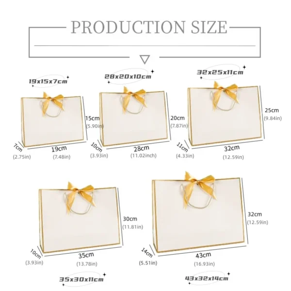 Get Customized Gift Bags with Ribbon Luxury Personalized Paper Packaging Bags Custom Logo (Please Contact Us Before You Order) - Image 2