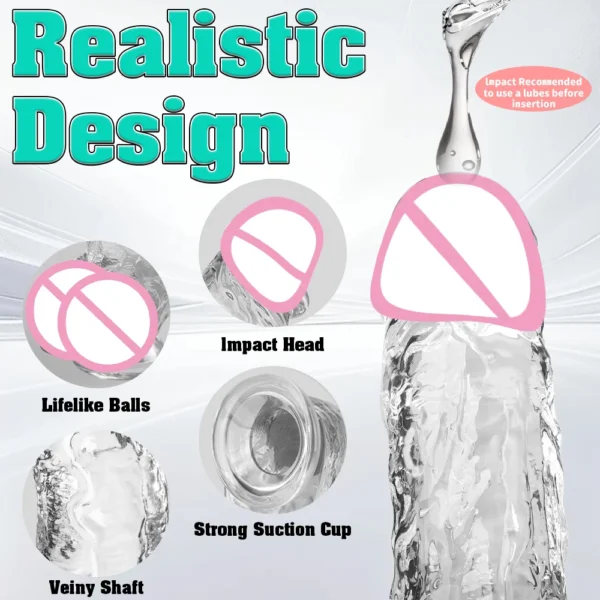 Soft Jelly Dildo Different Sizes Transparent Realistic Fake Dick Penis with Suction Cup G Spot Vagina Massage Sex Toy for Women - Image 2
