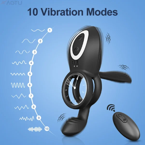 Couple Vibrator Cockring with Dual Motor Remote Control Cock Penis Ring Adult Sexy Toys for Men Delay Ejaculation Penisring - Image 4