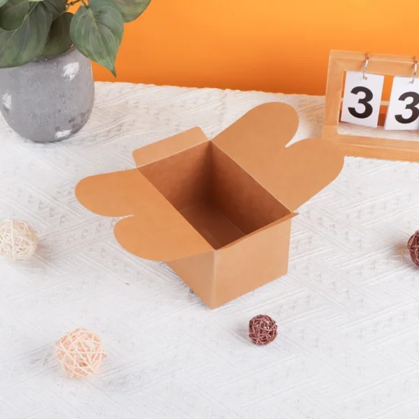Get 10/20/50pcs White Cardboard Kraft Paper Box Candy Packaging Box Biscuits Pastries Baking Packaging Gift Box - Image 3