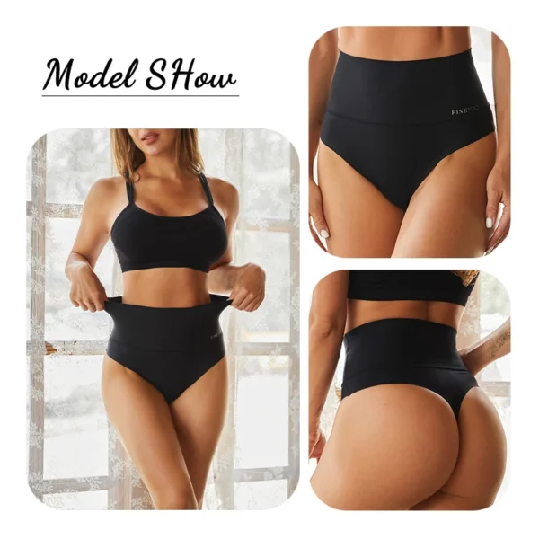 Sexy High Waist Shaping Thongs Women Solid Color Shaper G-string Underwear Female Soft Comfort Slimming Butt Lifter Lingerie - Image 2