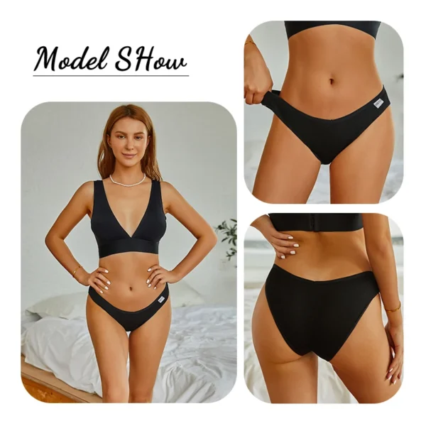 3Pcs/Set Sexy Cotton Low Waist Panties Women Solid Color Briefs High Elasticity Underwear Female Breathable Intimates Lingerie - Image 2