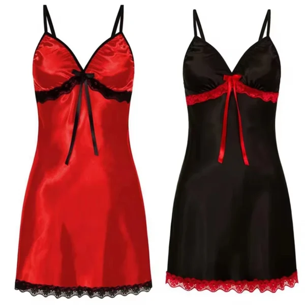 Women Sexy Sleepwear Silk Satin Nightwear Slip Dress Sleeveless Pajamas Nightgown Plus Size Nightwear Comfortable - Image 2