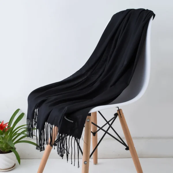 Autumn Winter Women Cashmere Scarf Luxury Brand Female Warm Shawls Wraps 2021 Pashmina Solid Men Long Tassels Scarves Foulard - Image 6